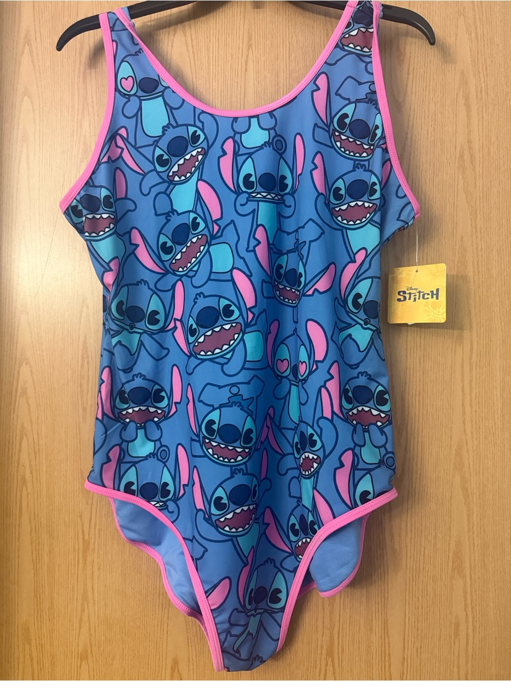 Disney Blue & Pink Stitch One-Piece Swimsuit Size 2XL. NWT